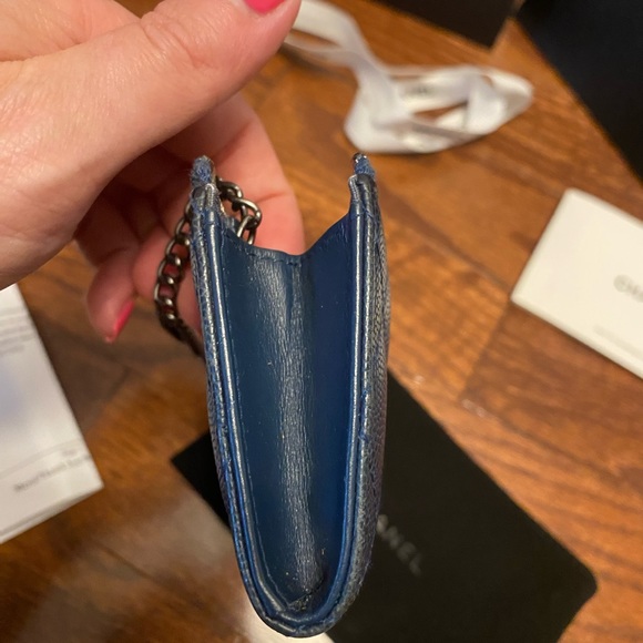 Authentic Chanel O Key holder/card case in Blue - Picture 8 of 10